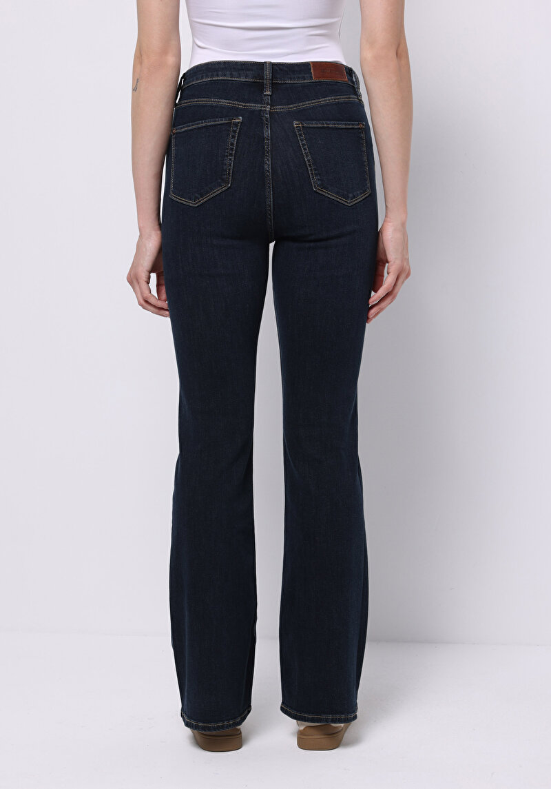 Regular Fit   Kadın İndigo Jean Pantolon