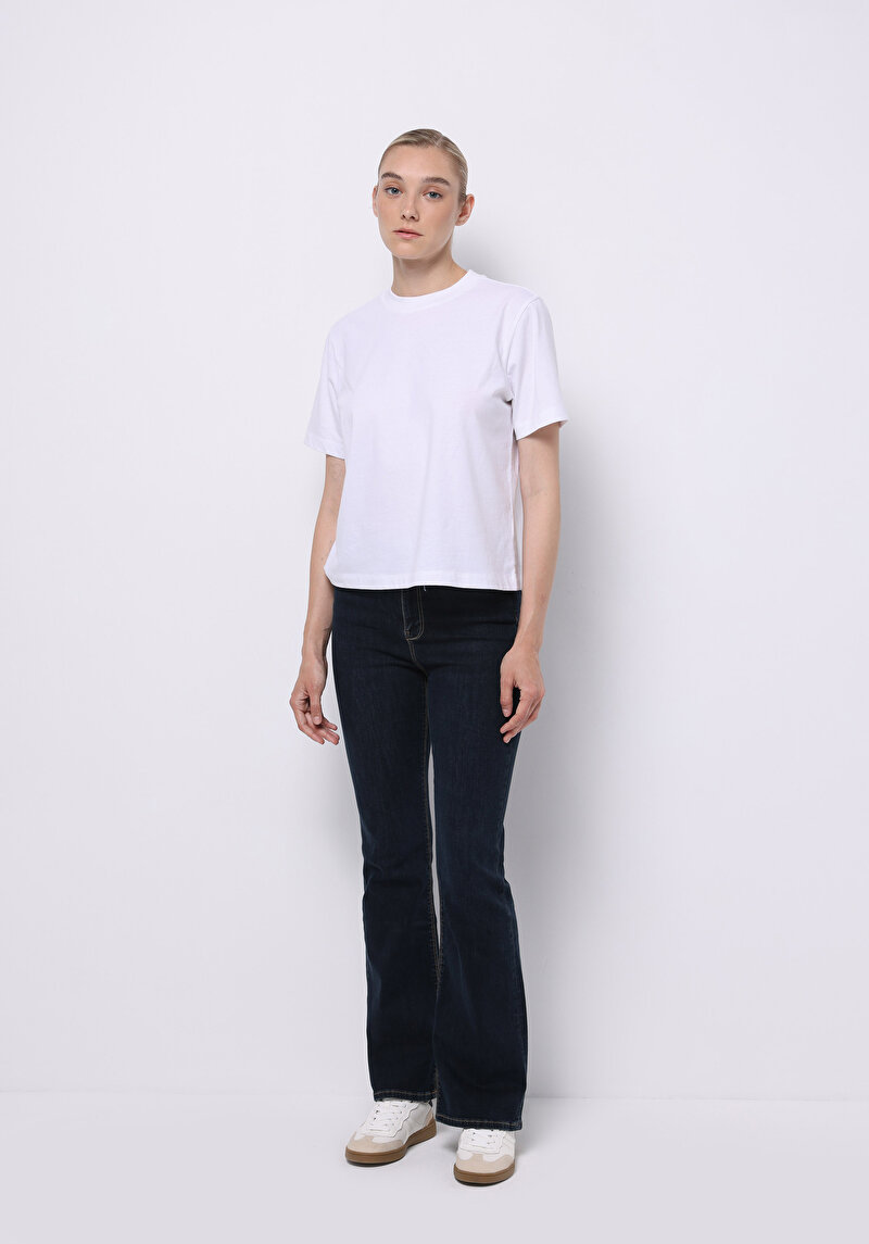 Regular Fit   Kadın İndigo Jean Pantolon