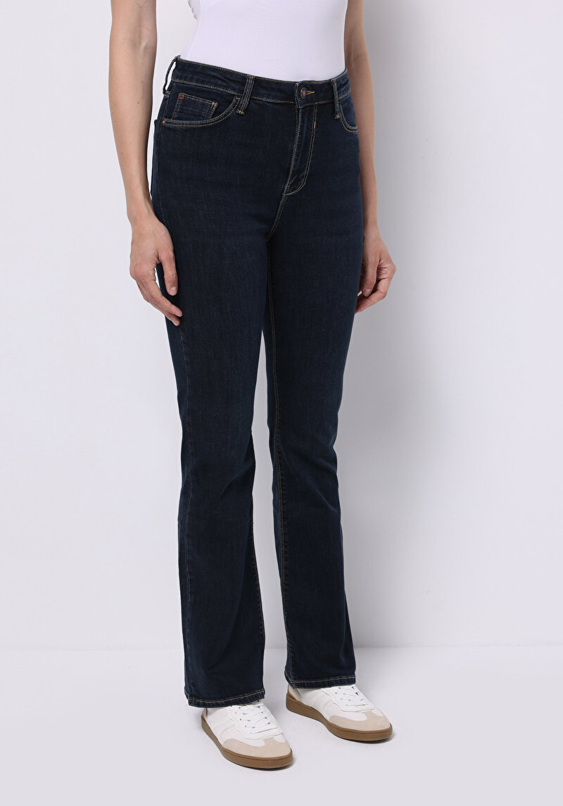 Regular Fit   Kadın İndigo Jean Pantolon