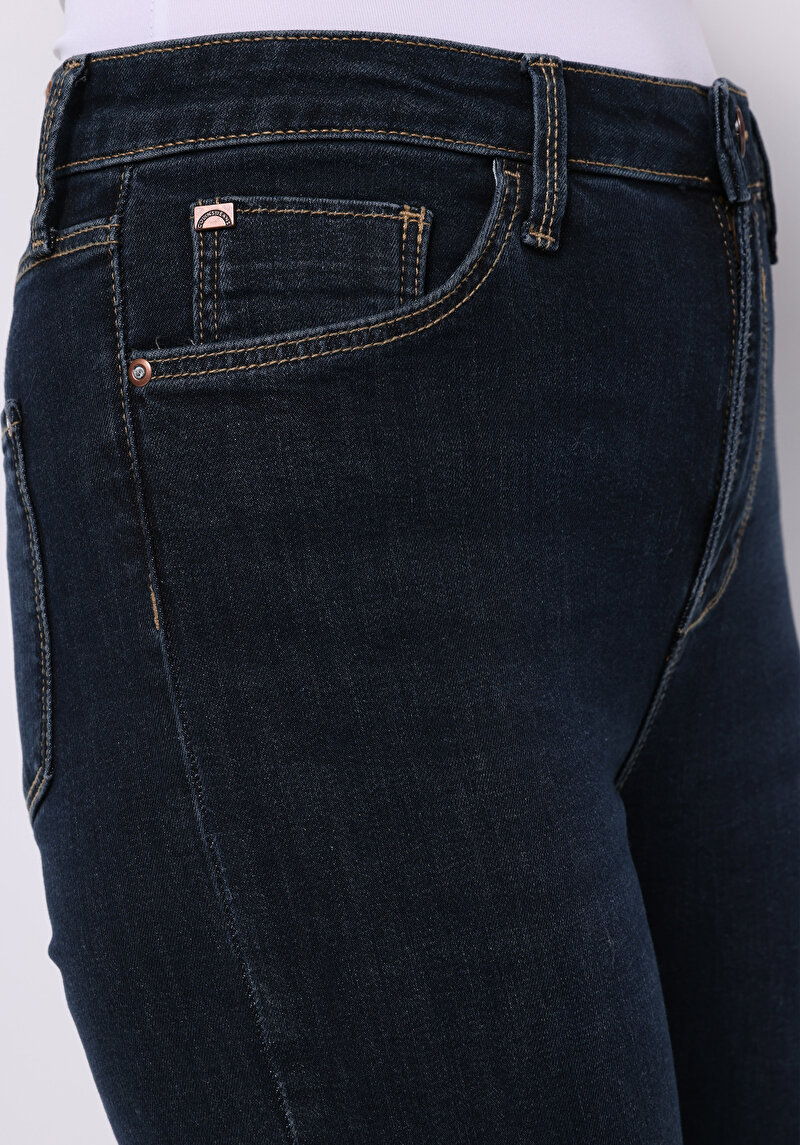 Regular Fit   Kadın İndigo Jean Pantolon