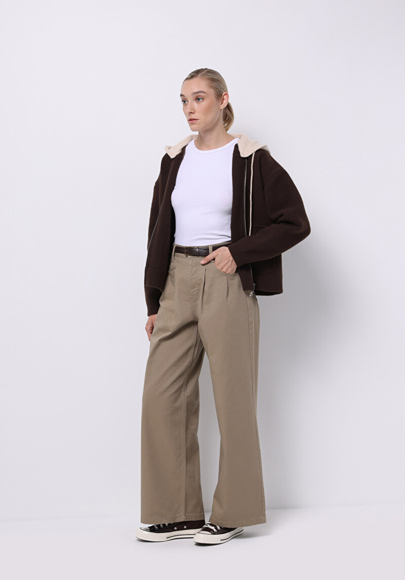 Regular Fit     Kadın Kahverengi Hırka