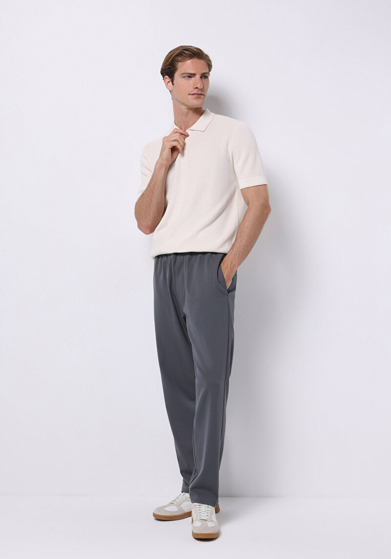 Regular Fit Erkek Beyaz Kazak