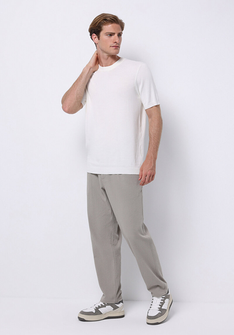 Regular Fit Orta Bel Düz Paça Erkek Taş Pantolon