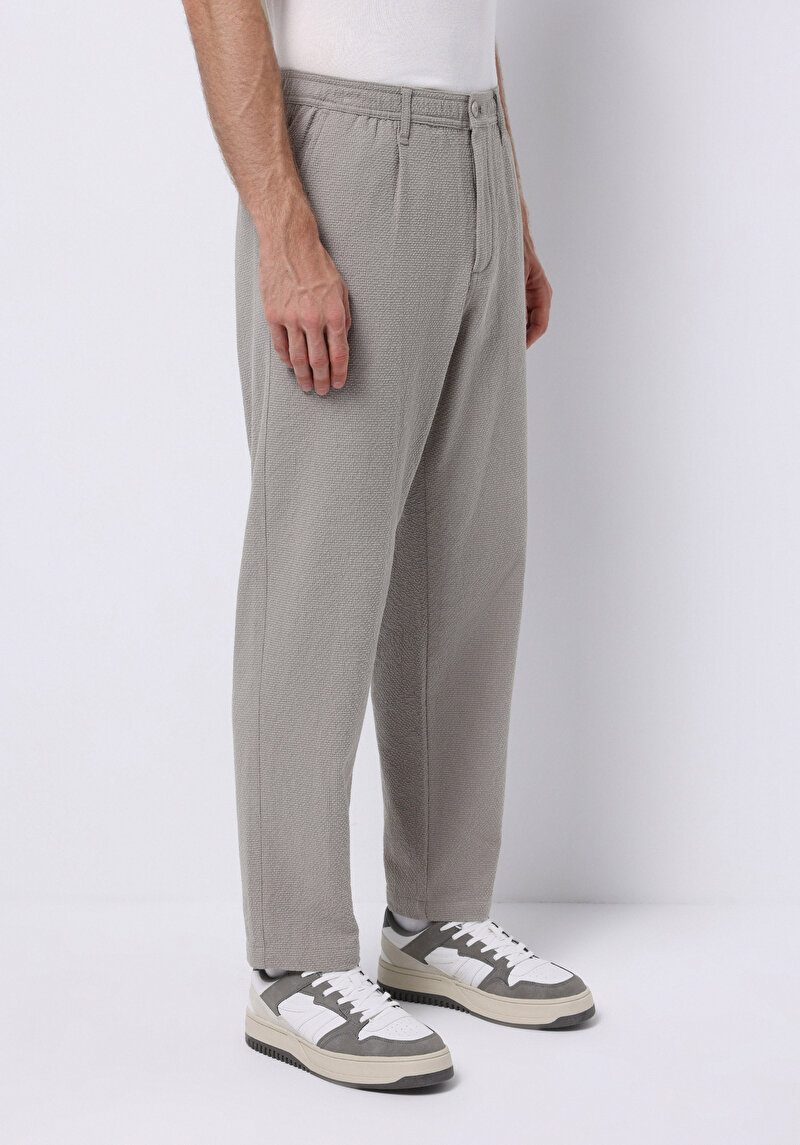 Regular Fit Orta Bel Düz Paça Erkek Taş  Pantolon