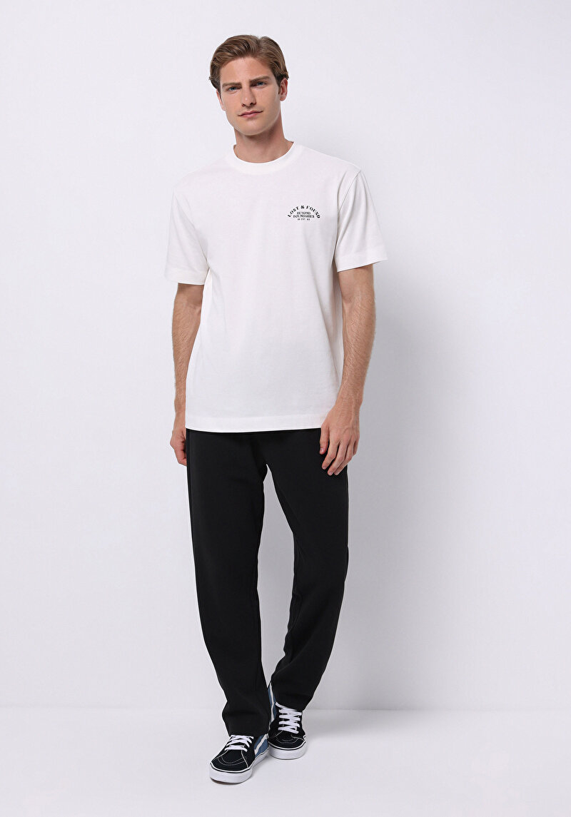 Regular Fit Orta Bel Düz Erkek Siyah Eşofman Altı