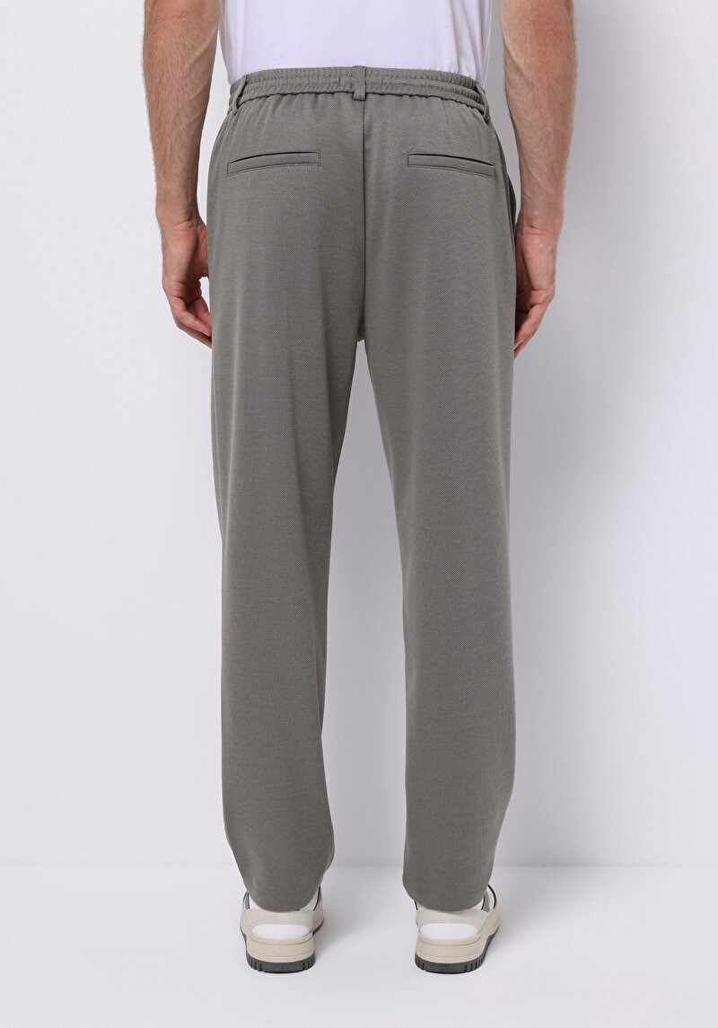 Regular Fit Orta Bel Düz Paça Erkek Yeşil Pantolon