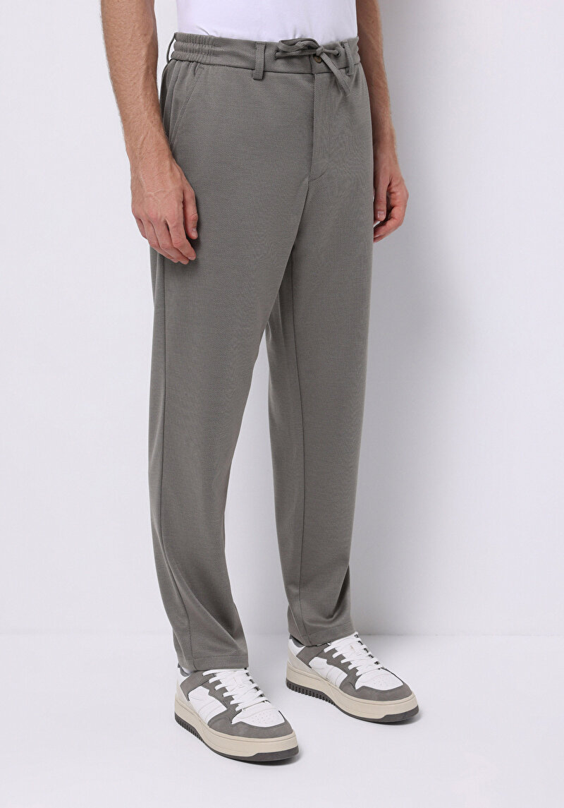 Regular Fit Orta Bel Düz Paça Erkek Yeşil  Pantolon
