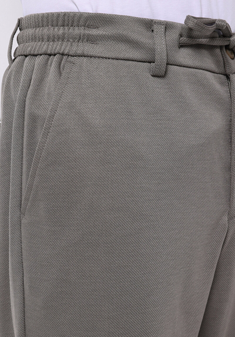 Regular Fit Orta Bel Düz Paça Erkek Yeşil  Pantolon