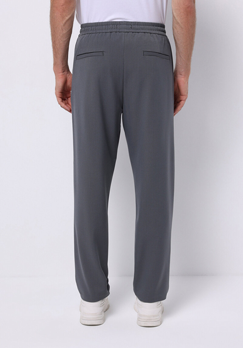 Regular Fit Orta Bel Düz Paça Erkek Antrasit  Pantolon