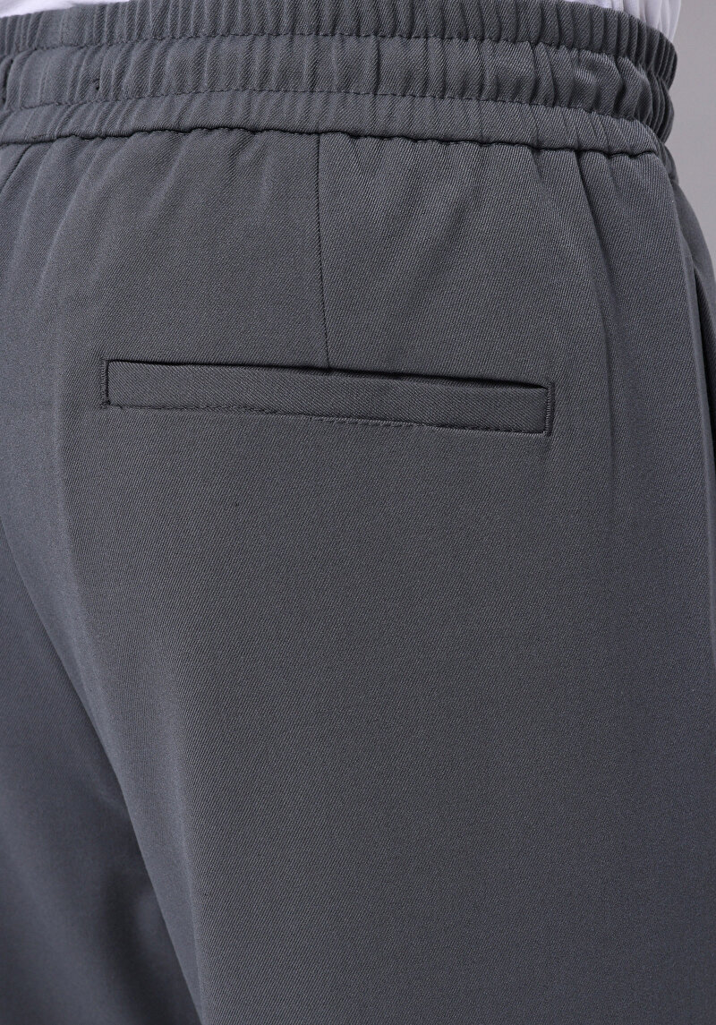 Regular Fit Orta Bel Düz Paça Erkek Antrasit  Pantolon