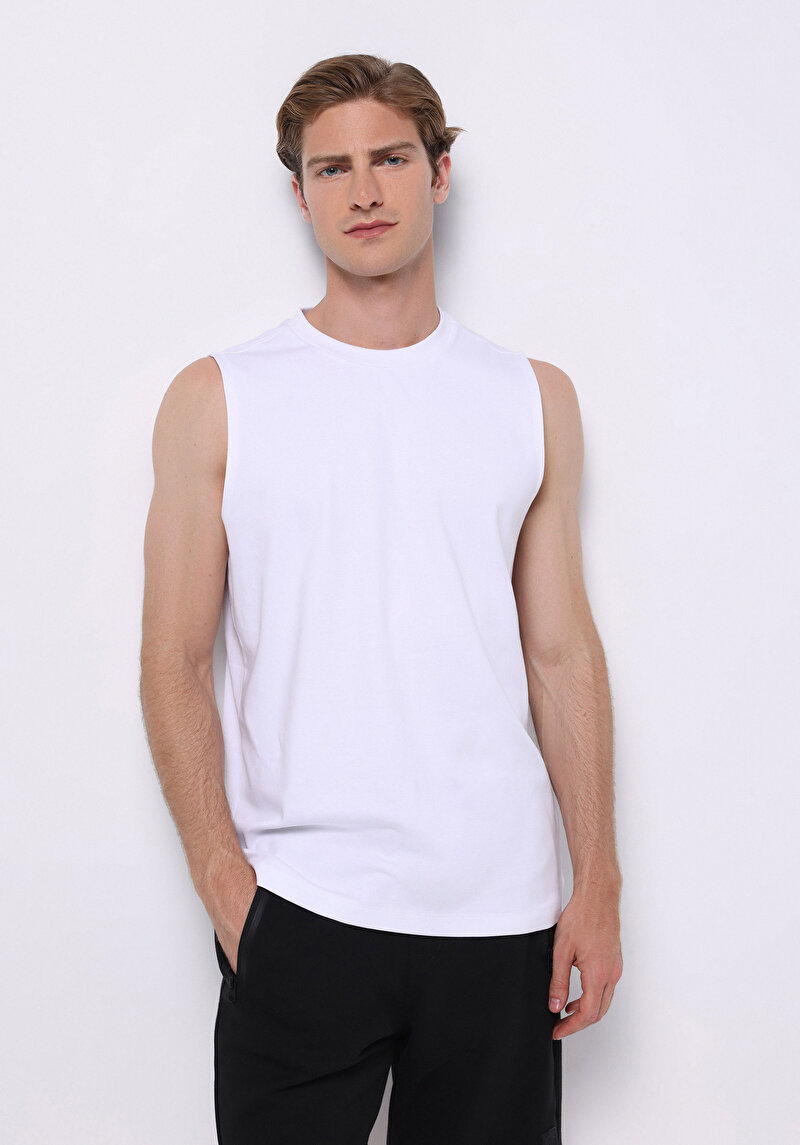 Regular Fit   Erkek Beyaz Atlet