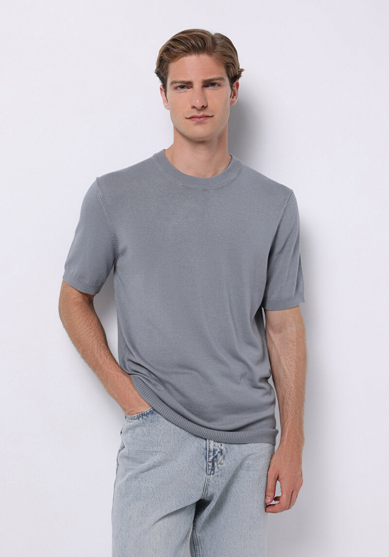 Regular Fit Erkek Yeşil Kazak