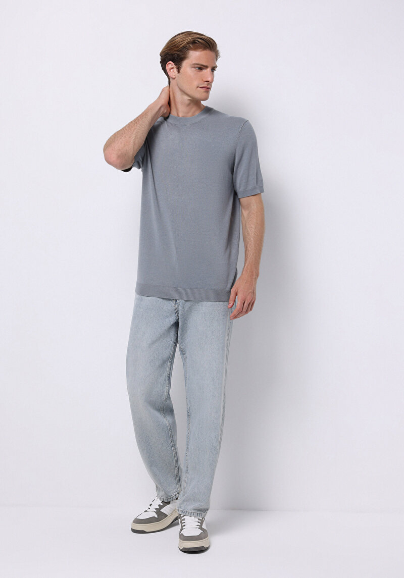 Regular Fit Erkek Yeşil Kazak
