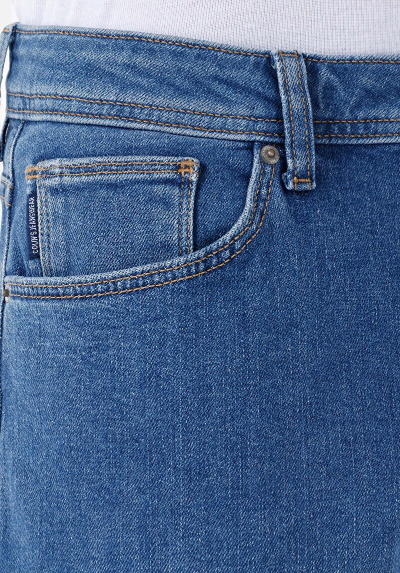 Regular Fit Orta Bel Daralan Paça Erkek Denim Jean Pantolon