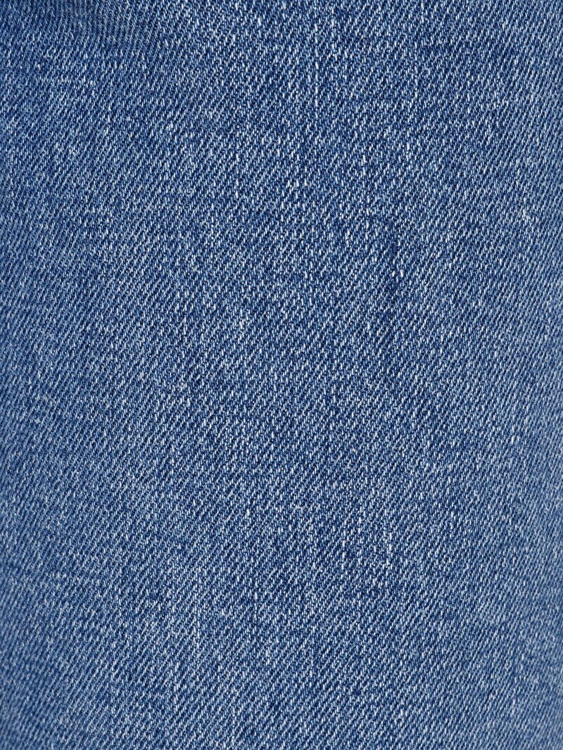 Mom Fit Daralan Paça Fermuarlı Kadın İndigo Jean Pantolon