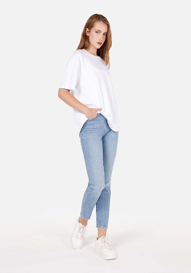 Slim Fit   Kadın İndigo Jean Pantolon