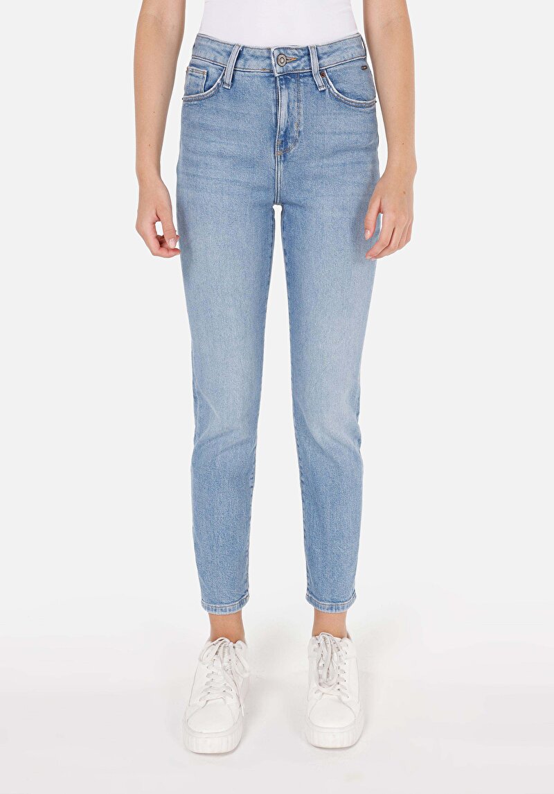 Slim Fit   Kadın İndigo Jean Pantolon