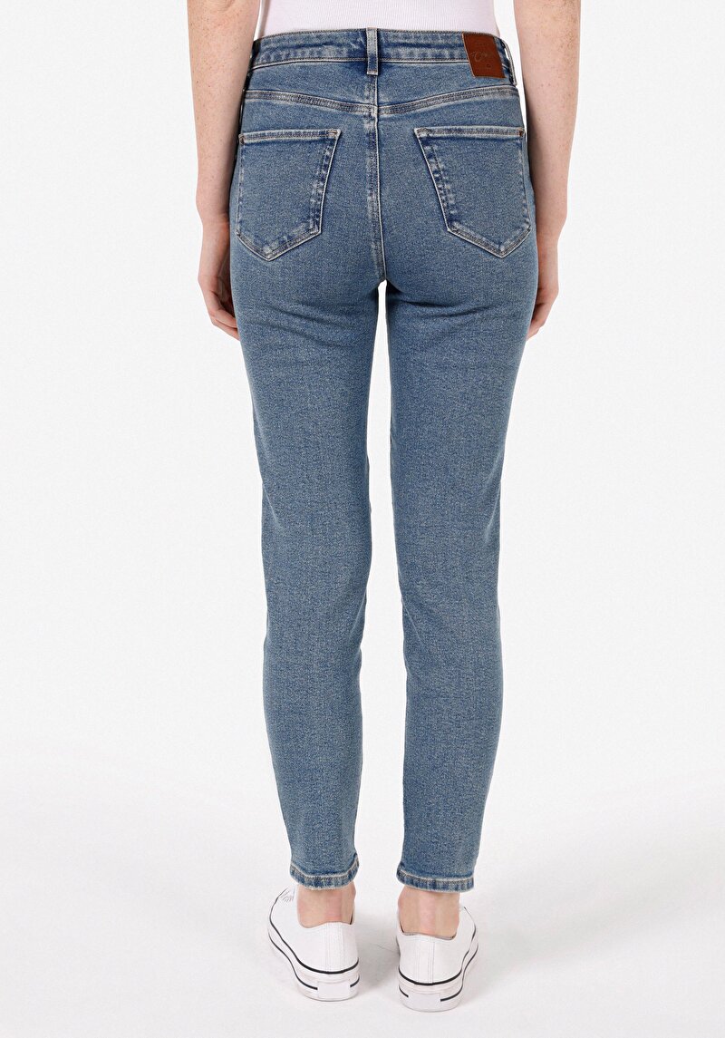 Slim Fit   Kadın İndigo Jean Pantolon