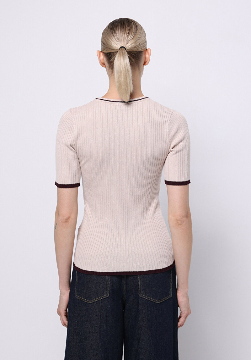 Slim Fit   Kadın Bej  Kazak