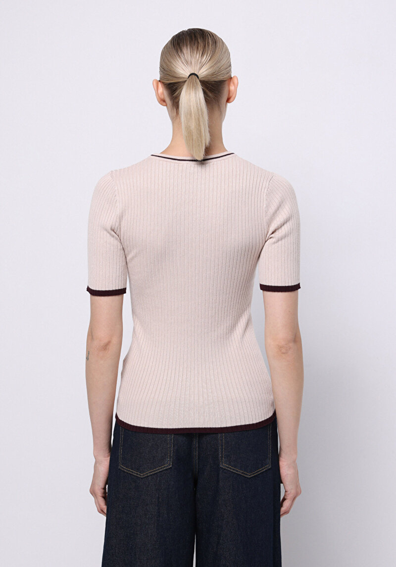 Slim Fit Kadın Bej Kazak