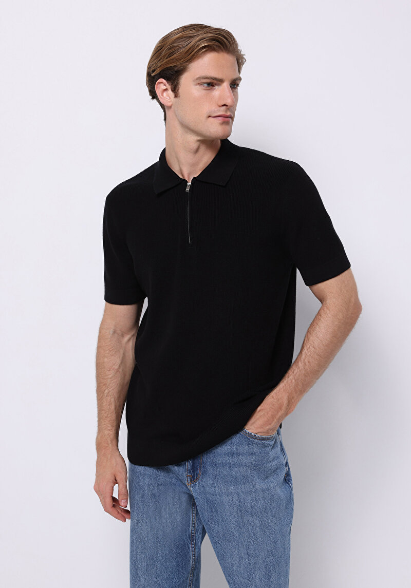Regular Fit   Erkek Siyah  Kazak