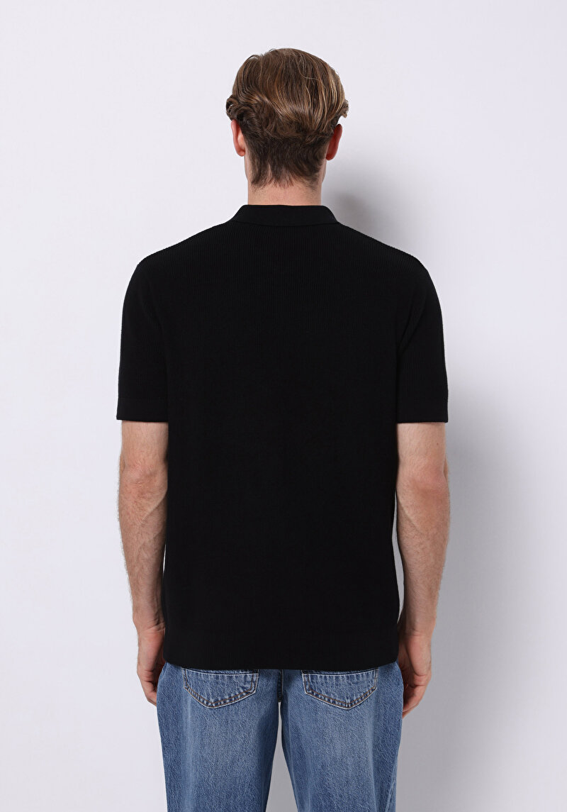 Regular Fit Erkek Siyah Kazak