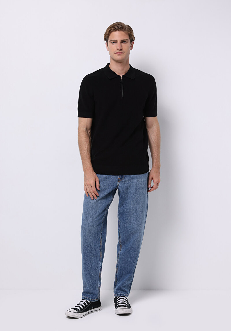 Regular Fit Erkek Siyah Kazak
