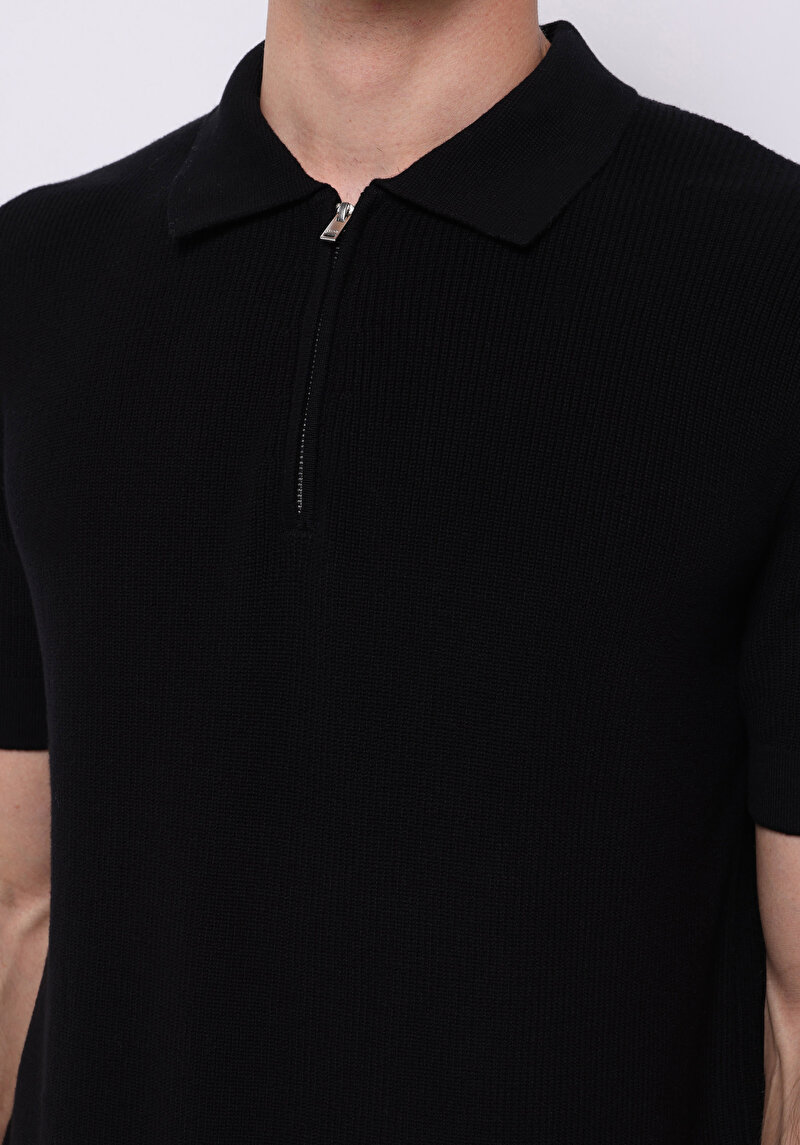 Regular Fit Erkek Siyah Kazak