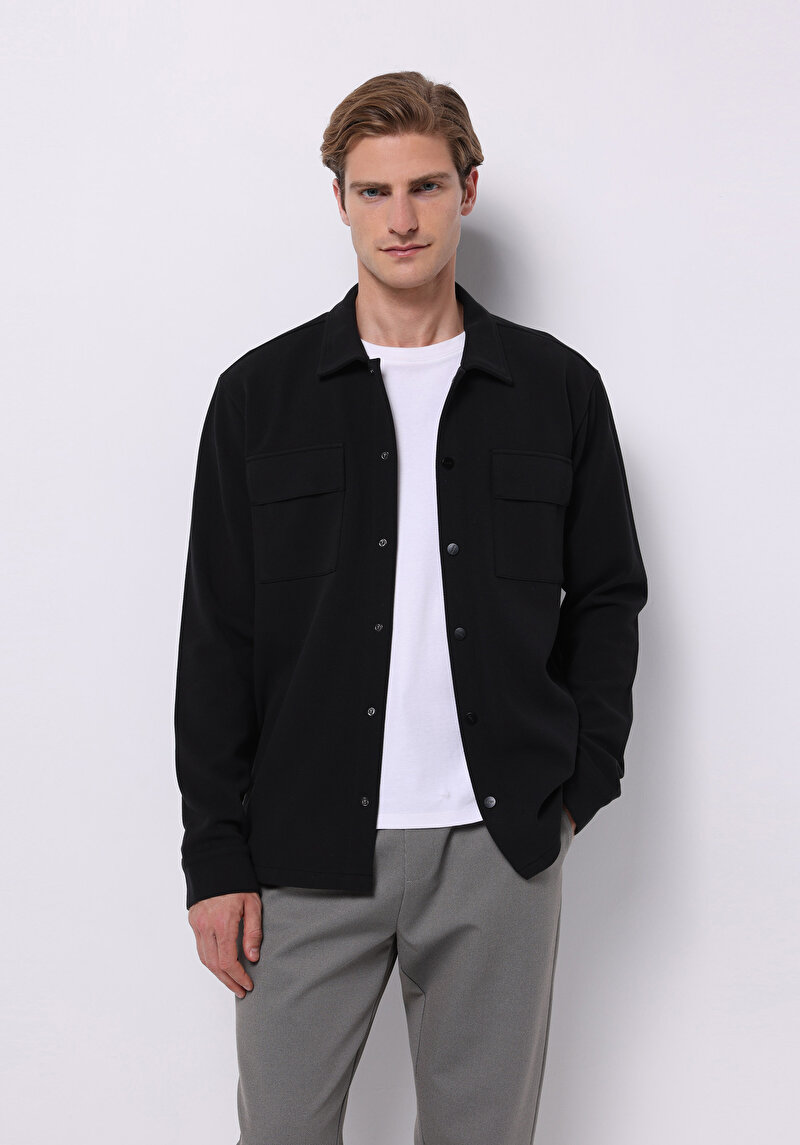 Regular Fit Erkek Siyah Ceket