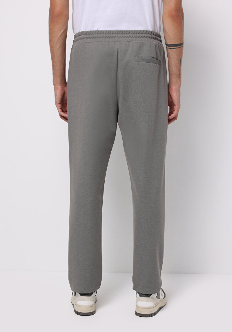 Regular Fit Orta Bel Düz Erkek Gri Eşofman Altı