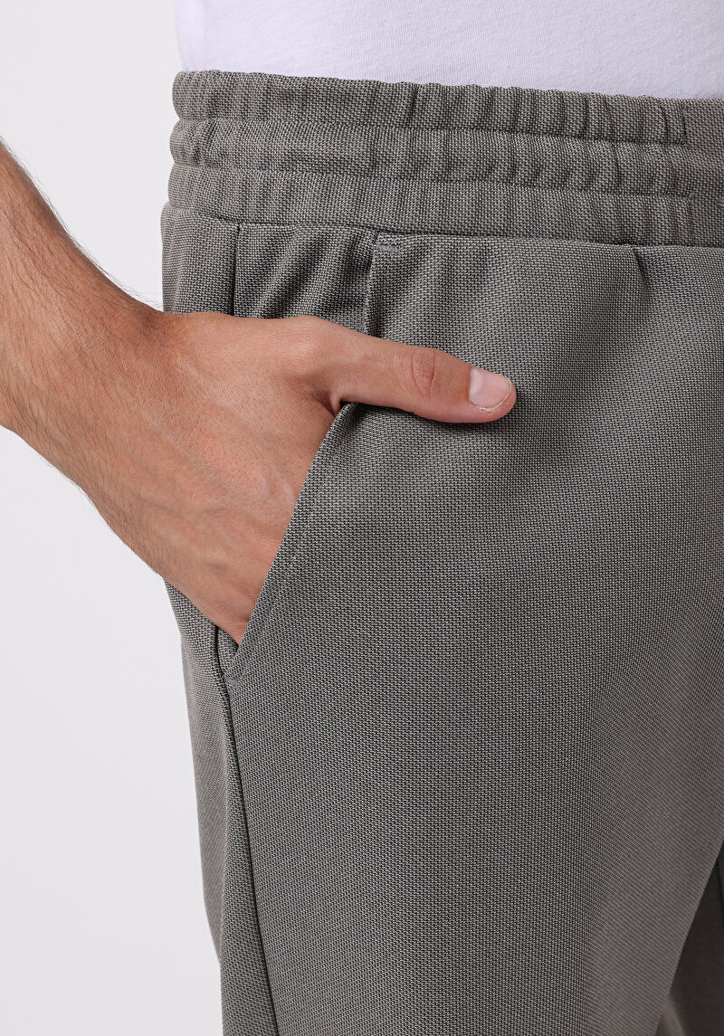 Regular Fit Orta Bel Düz Erkek Gri Eşofman Altı