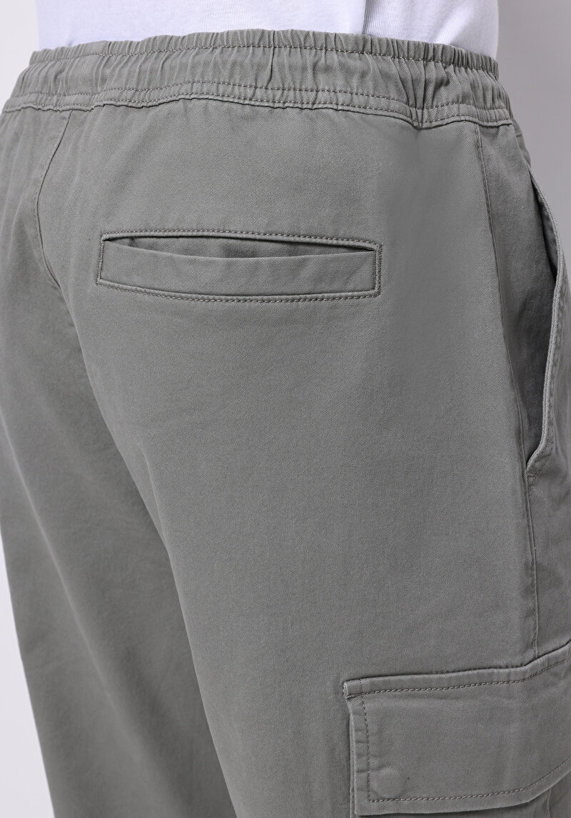 Cargo Fit Orta Bel Lastikli Paça Erkek Yeşil  Pantolon