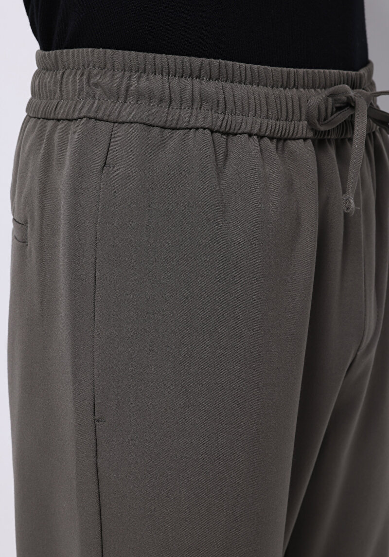 Regular Fit Orta Bel Düz Paça Erkek Yeşil  Pantolon