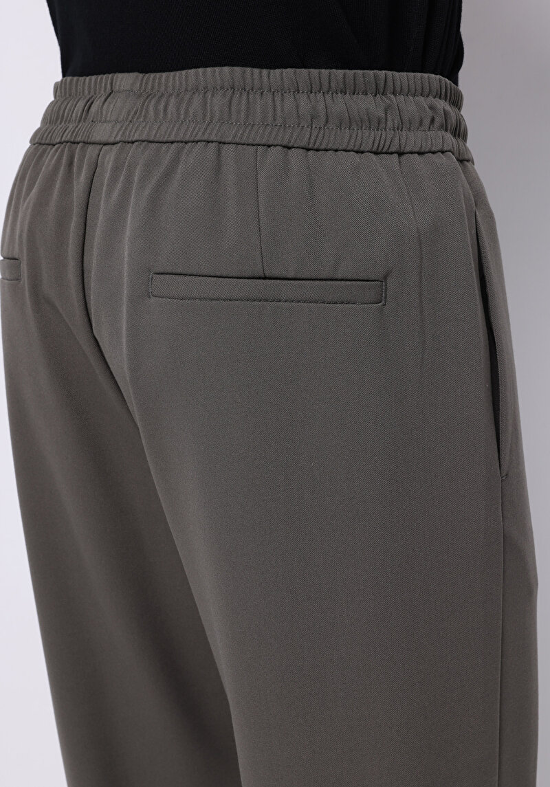 Regular Fit Orta Bel Düz Paça Erkek Yeşil  Pantolon