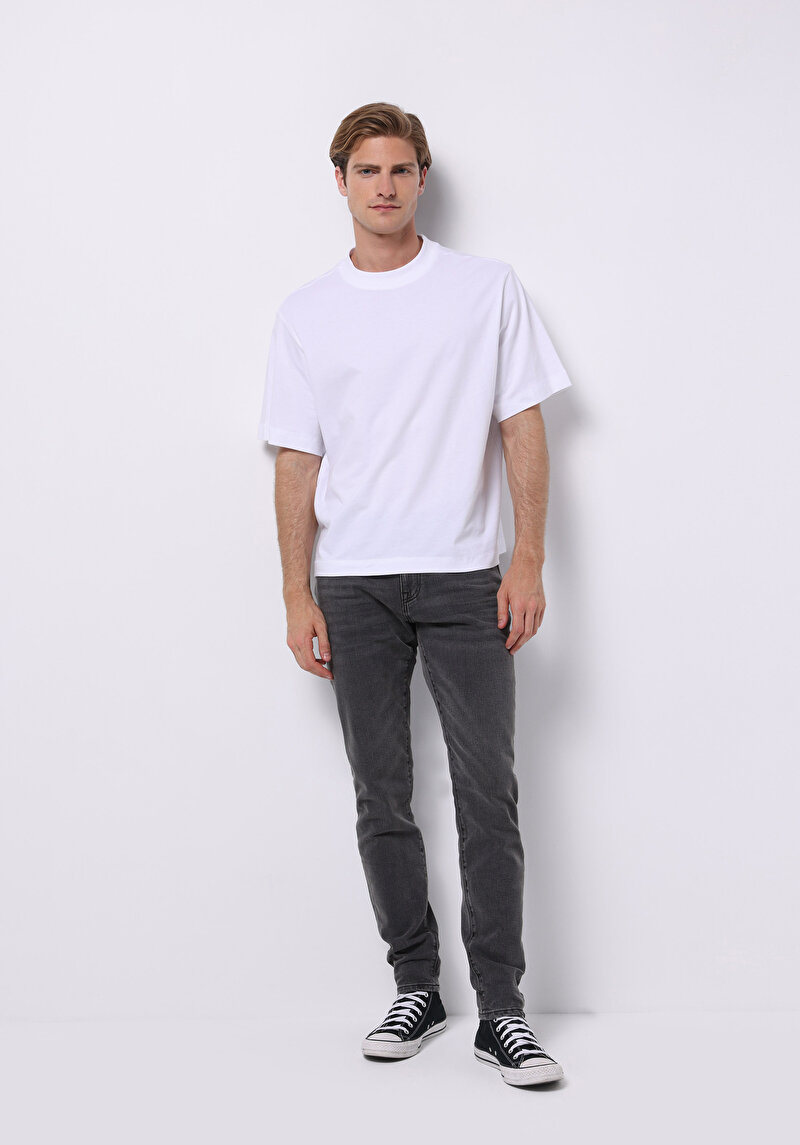 Slim Fit Düşük Bel Dar Paça Erkek Siyah Jean Pantolon