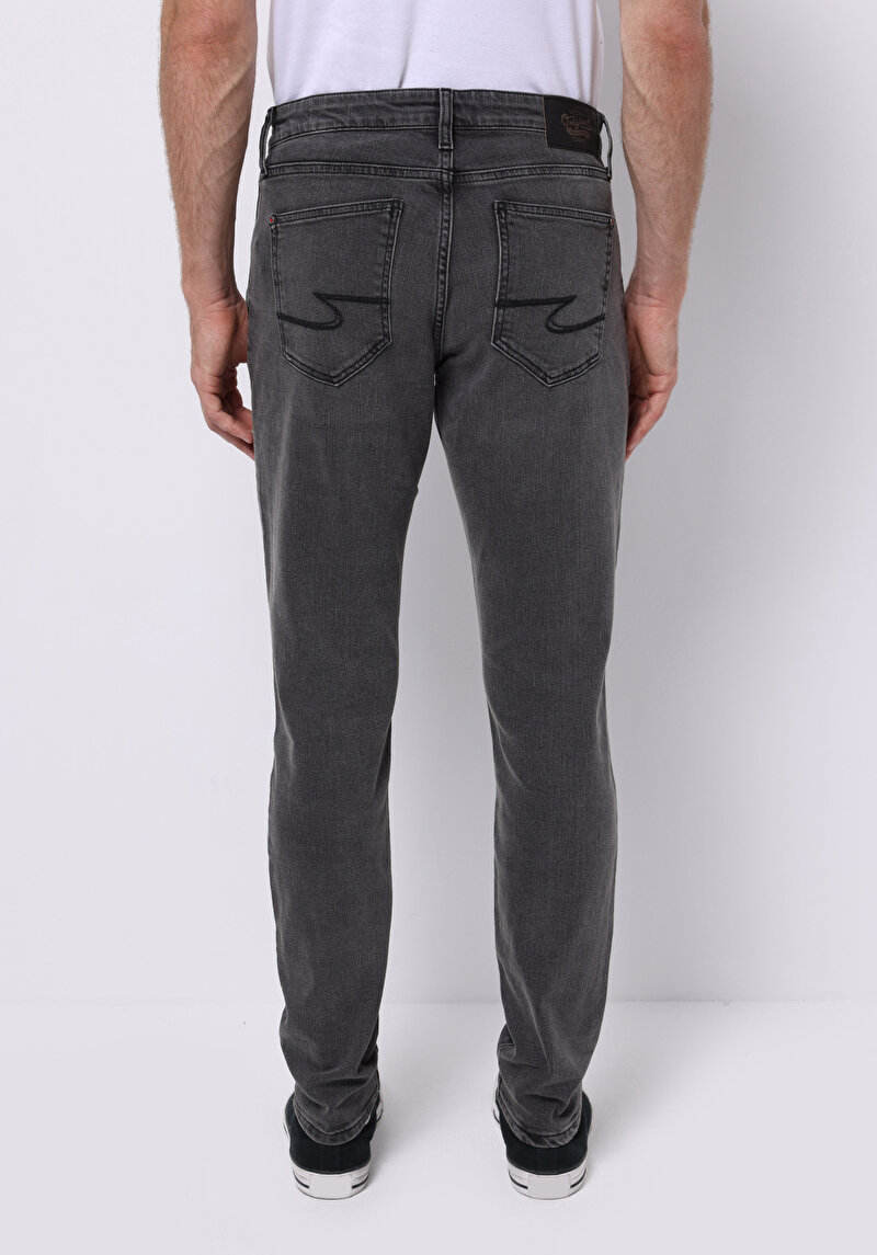 Slim Fit Düşük Bel Dar Paça Erkek Siyah Jean Pantolon
