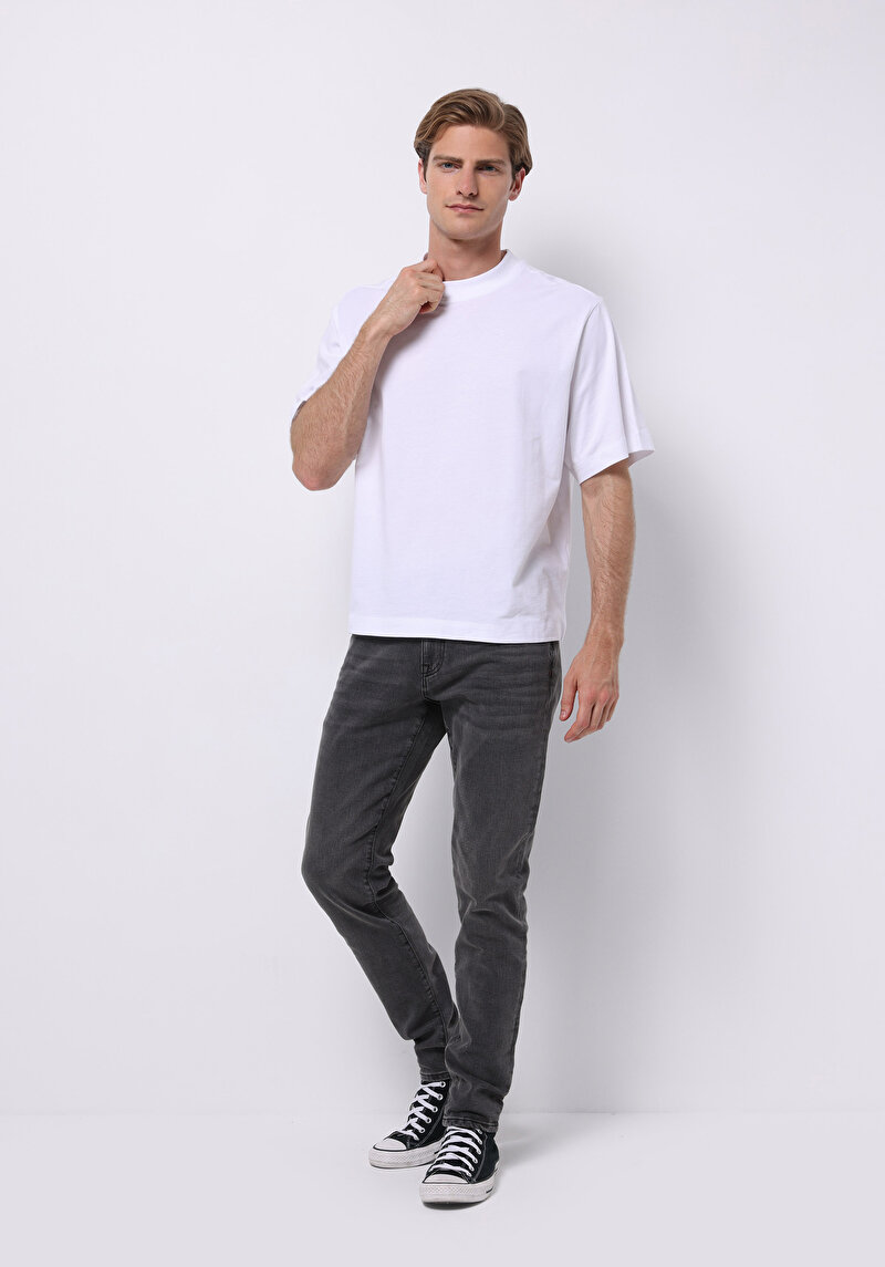 Slim Fit Düşük Bel Dar Paça Erkek Siyah Jean Pantolon