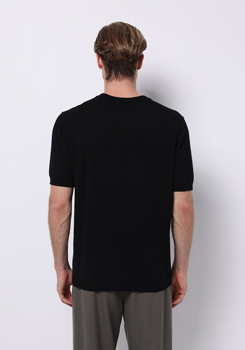 Regular Fit Erkek Siyah Kazak