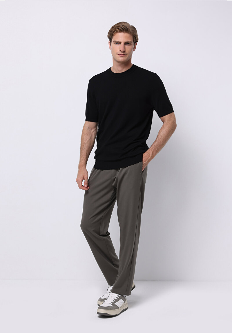 Regular Fit Erkek Siyah Kazak