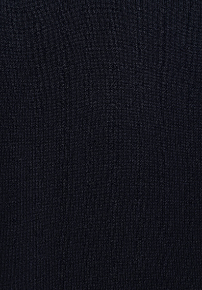 Regular Fit Polo Yaka Jakarlı Erkek Lacivert Kısa Kol Kazak