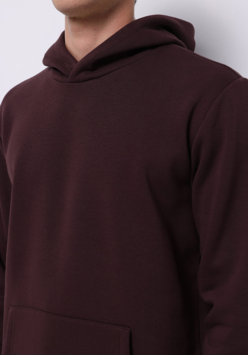 Regular Fit   Erkek Bordo Sweatshirt