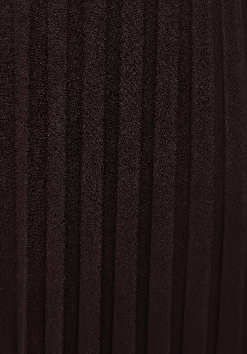 Regular Fit Düz  Kadın Kahverengi Etek