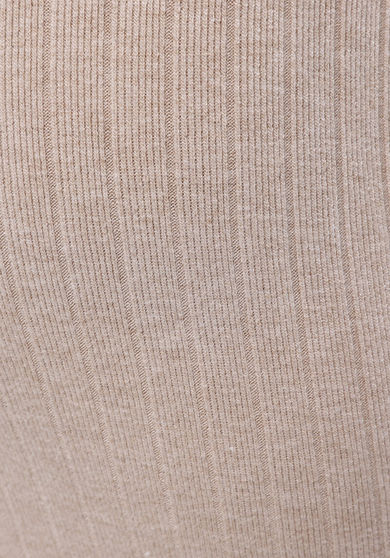 Slim Fit Düz  Kadın Bej Etek