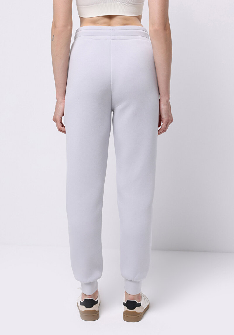 Regular Fit Orta Bel Düz Kadın Gri Eşofman Altı