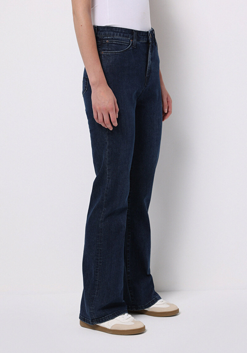 Regular Fit Orta Bel Bootcut Kadın Lacivert Jean Pantolon