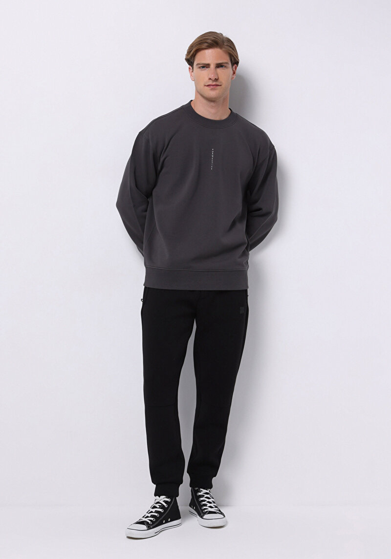 Comfort Fit Erkek Antrasit Sweatshirt