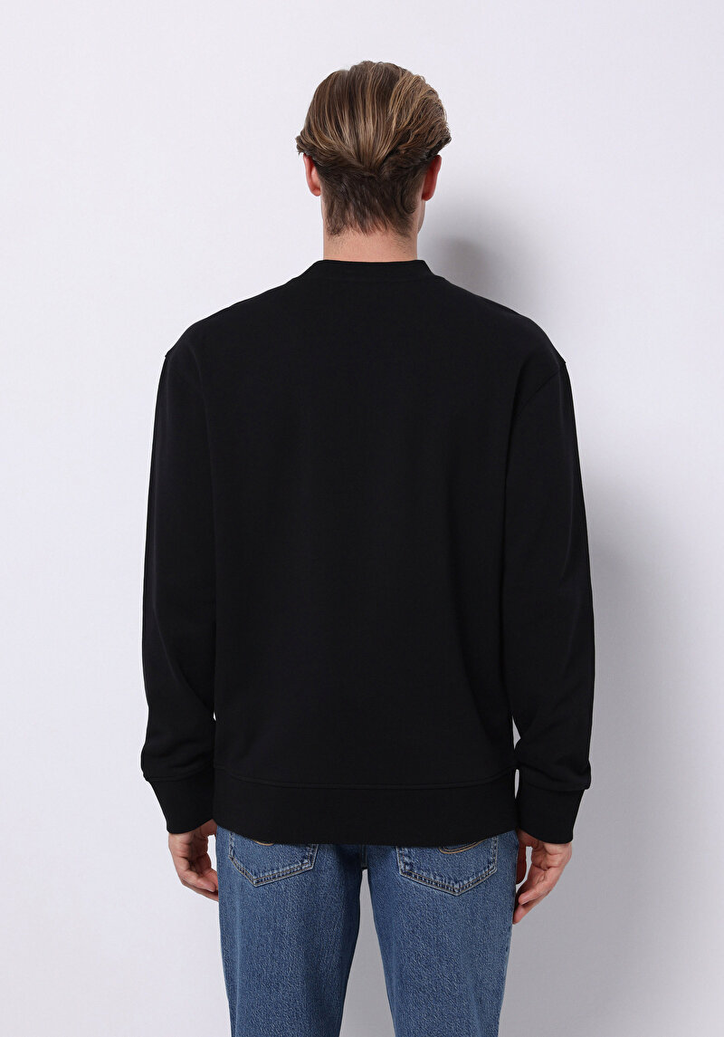 Comfort Fit Erkek Siyah Sweatshirt