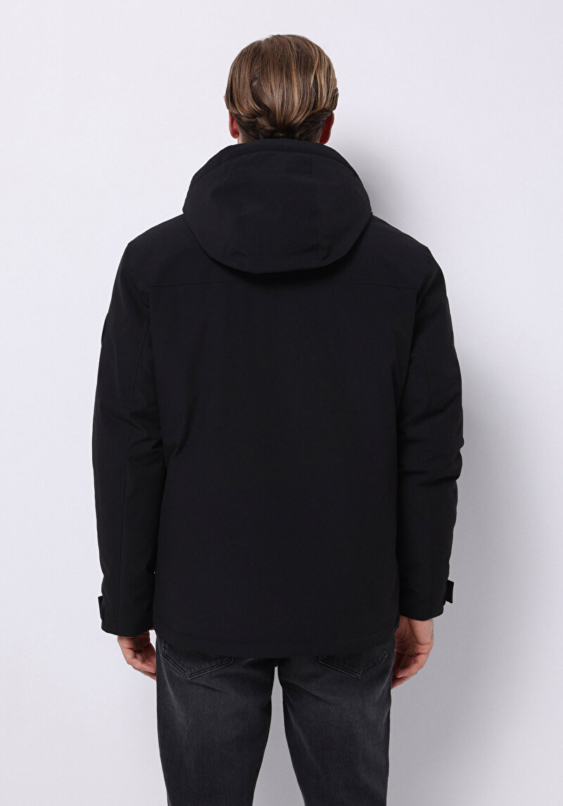 Regular Fit     Erkek Siyah Mont