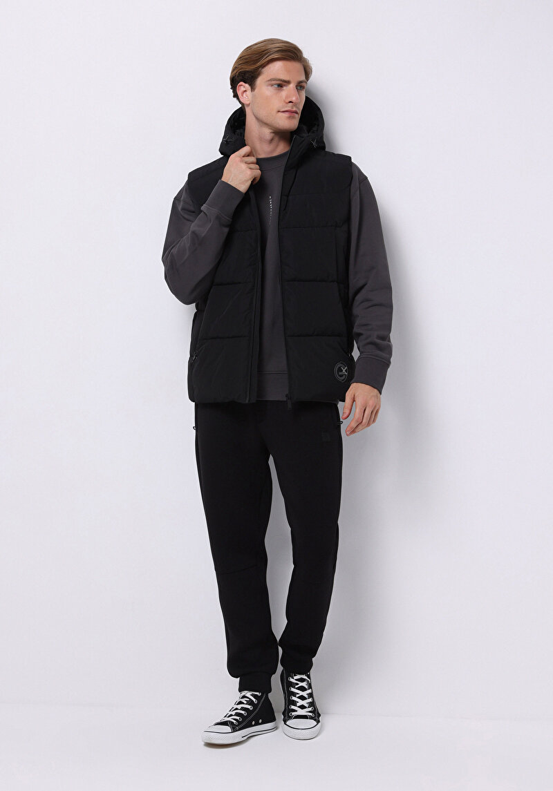Slim Fit Erkek Siyah Yelek