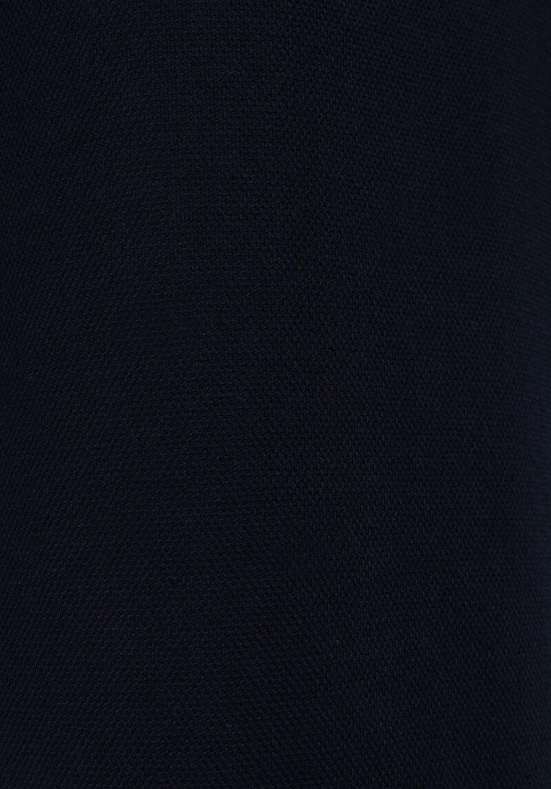 Regular Fit Shirt Neck Düz Erkek Lacivert Uzun Kol Gömlek